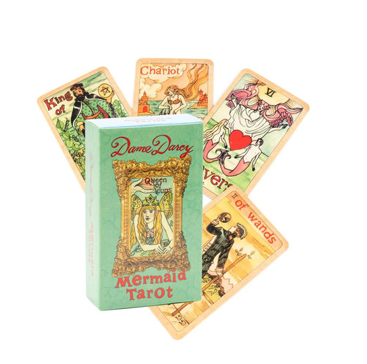 Tarot de sirena Dame Darcy | Barajas de Tarot de alma gemela | Afirmaciones y meditación del Tarot del amor