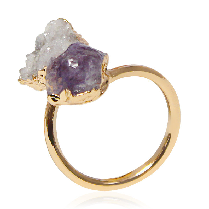 Crystal Cluster Dual-Head Open Ring